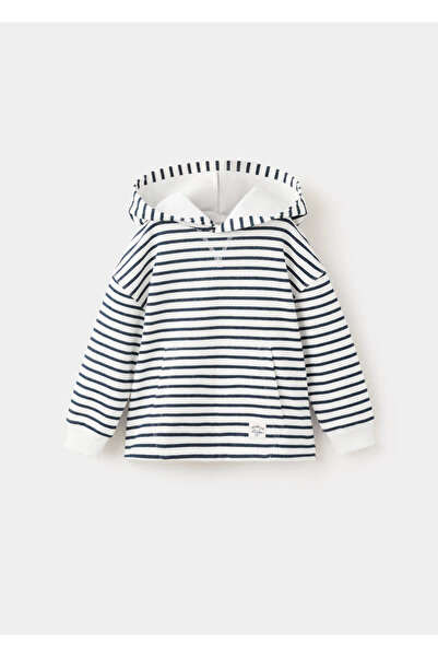 MANGO Baby Çizgili kapüşonlu sweatshirt