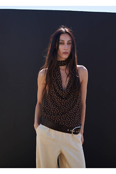 MANGO Woman Drape yaka fular bluz