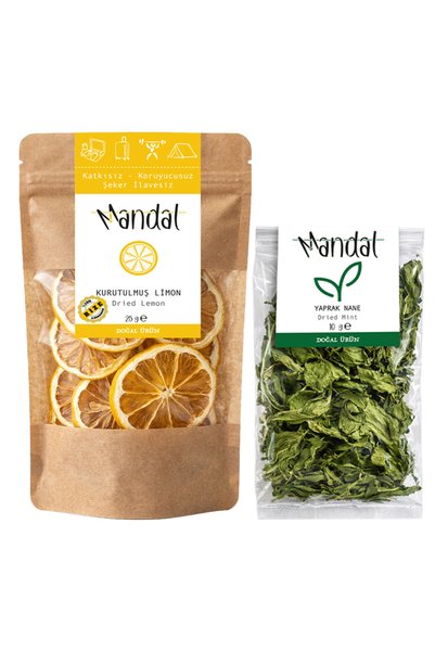 Mandal Nane Limon Kurutulmuş Limon 25 Gram, Yaprak Nane 10 Gram