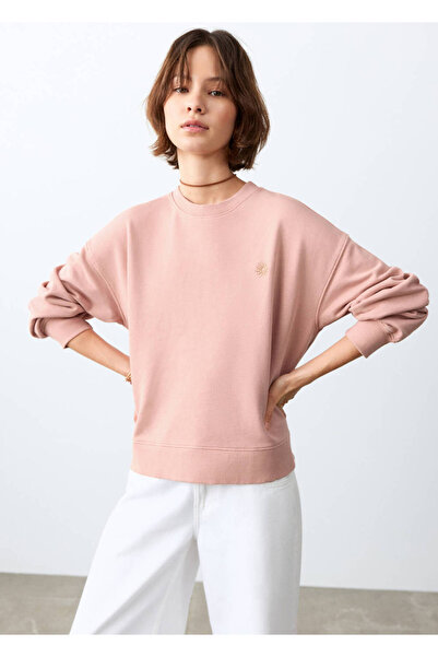 Mango Teen Desenli pamuklu sweatshirt