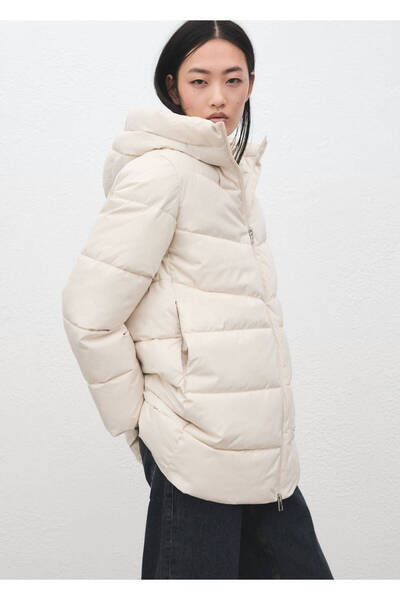 MANGO Woman Kapüşonlu kapitone anorak