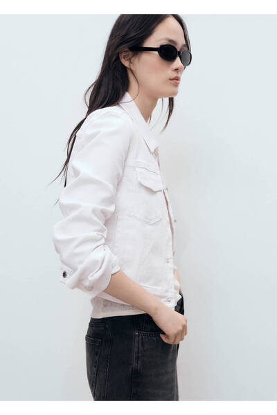 MANGO Woman Jacheta denim cu buzunare