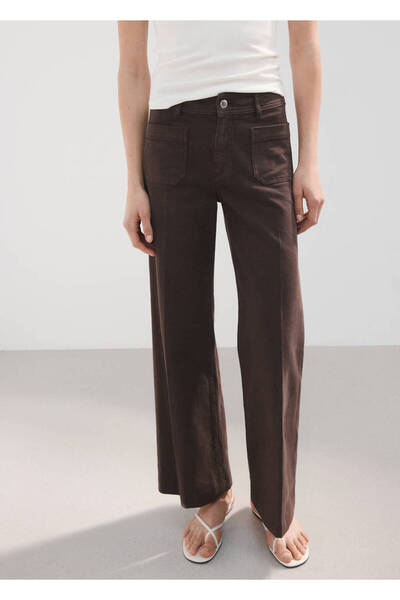 MANGO Woman Wideleg cepli jean pantolon