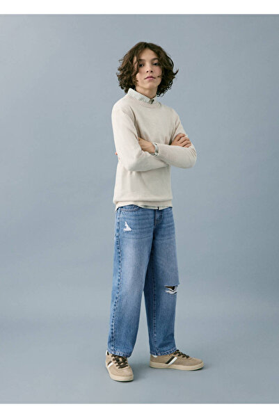 MANGO Kids Orta bel düz kesim jean