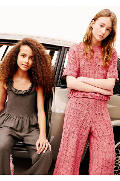 MANGO Kids Kısa kollu kroşe kazak