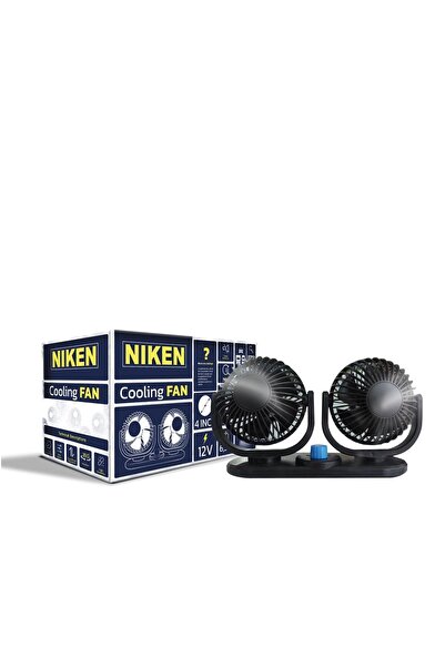 Niken Araç içi vantilatör çift başlı küçük 12volt 4 inç