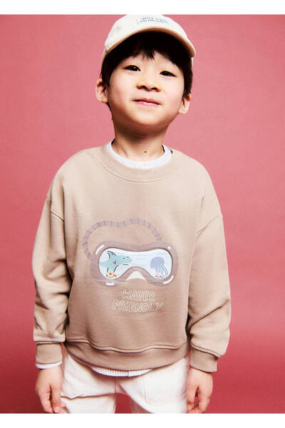 MANGO Baby Desenli pamuklu sweatshirt