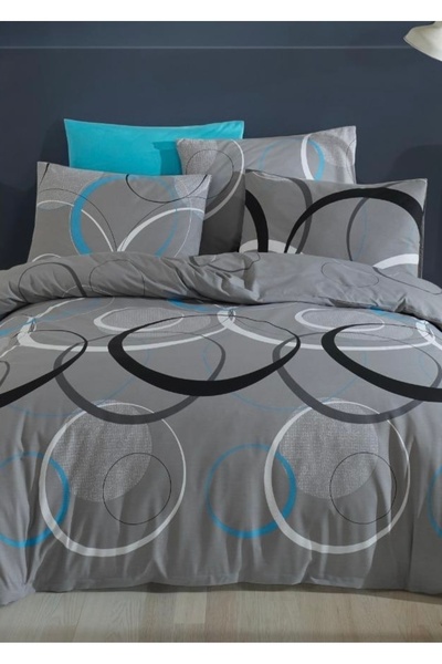 NazeninHome Σετ Παπλωματοθήκη Ranforce 100% Βαμβακερό με Ελαστικά Σεντόνια Δι...