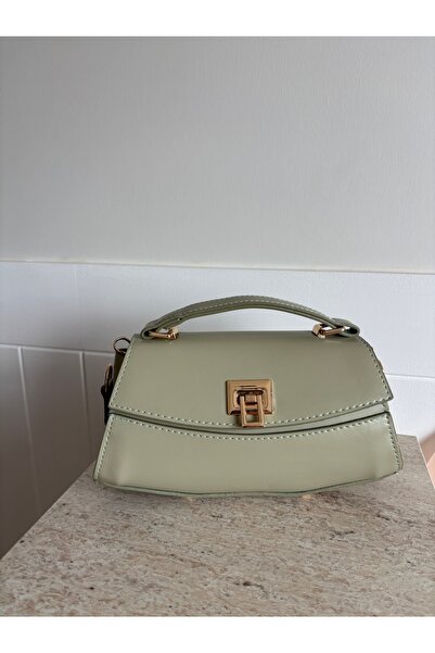 lalettobags Kadın Mint Yeşili İlay Model Kilit Detaylı Çapraz Çanta