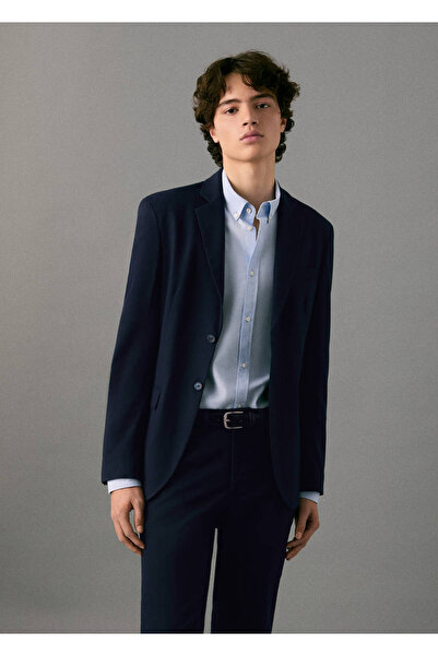 Mango Teen Düz kesim kumaş blazer ceket