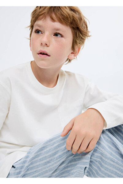 MANGO Kids Costum lung de pijama cu dungi