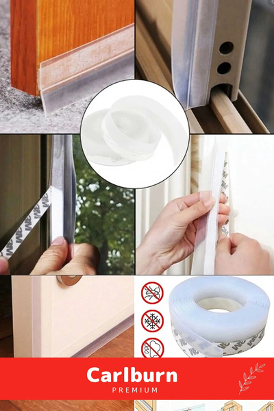 Carlburn Wind Breaker Sound Insect Anti Dust Insulation Door Window Thermal Insulation Transparent Strip Tape 5mt 1 Piece