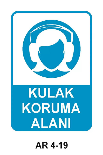 Outdoor One Ear Protection Area Women Figure Work Safety Warning Sign 1 Piece...