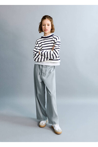 MANGO Kids Bağcıklı pamuklu pantolon