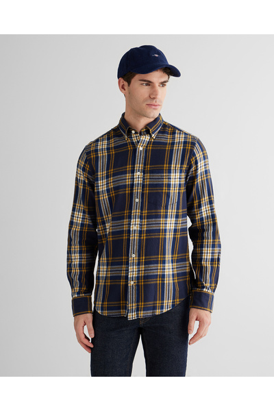 Gant Erkek Lacivert Regular Fit Düğmeli Gömlek