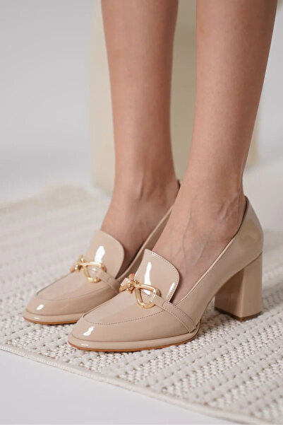 TRENDELLA Γυναικεία παπούτσια με τακούνι Melly Nude λουστρίνι