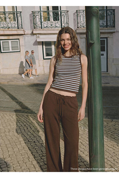 Mango Teen Çizgili triko bluz