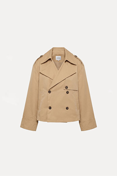 VATKALI Çift düğmeli kısa trençkot