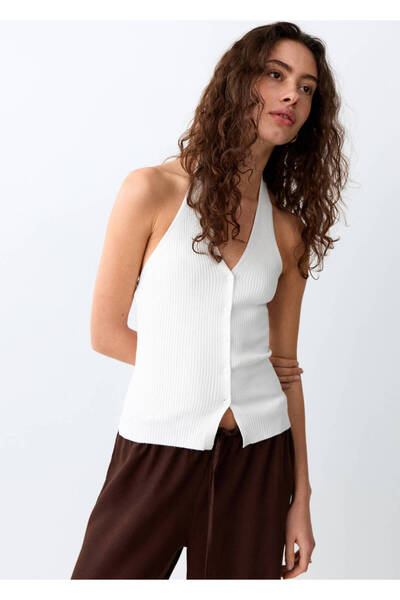 Mango Teen Halter yaka fitilli bluz