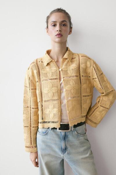 Massimo Dutti Ajurlu kroşe ceket