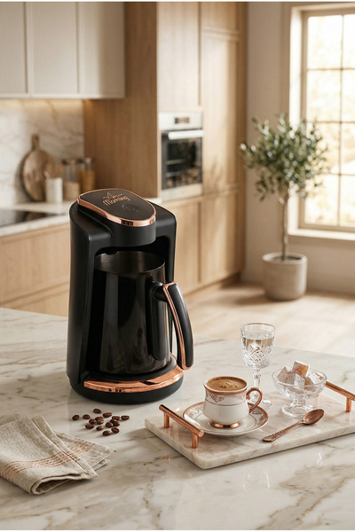 Any Morning Paslanmaz Çelik Cezveli Türk Kahvesi Makinesi, 4 Fincan Kapasitel...