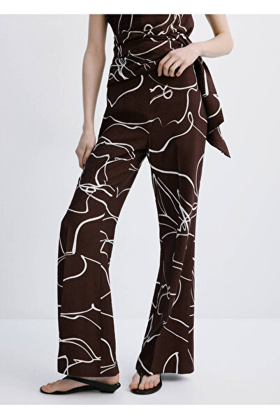 MANGO Woman Wideleg desenli pantolon