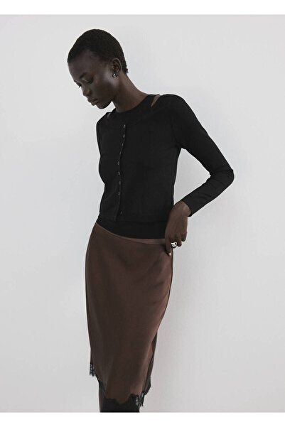 MANGO Woman Kombine örgü desenli kazak