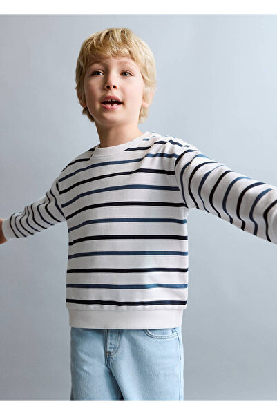 MANGO Baby Çizgili koton sweatshirt