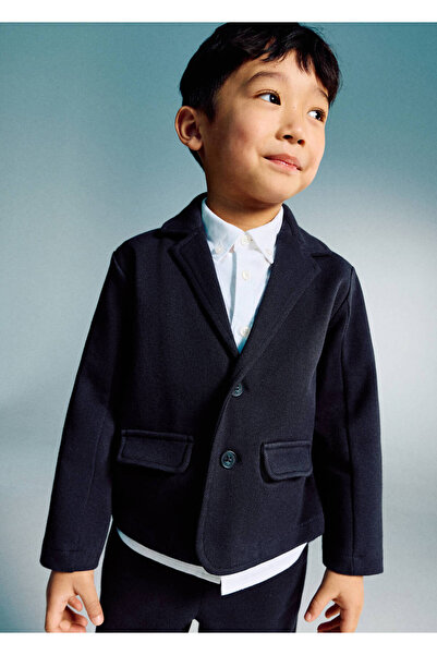 MANGO Baby Pamuklu pike blazer ceket