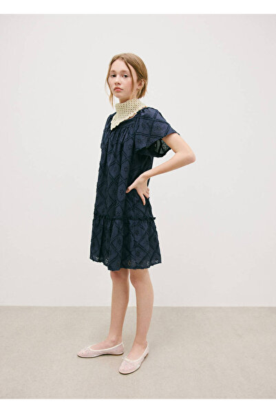 MANGO Kids İşlemeli kısa elbise