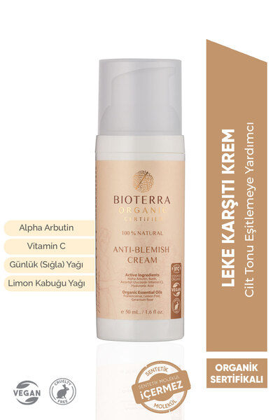 Bioterra Organik Leke Kremi 50 ml - Pigmentasyon, Ve Siyah Nokta Önleyici