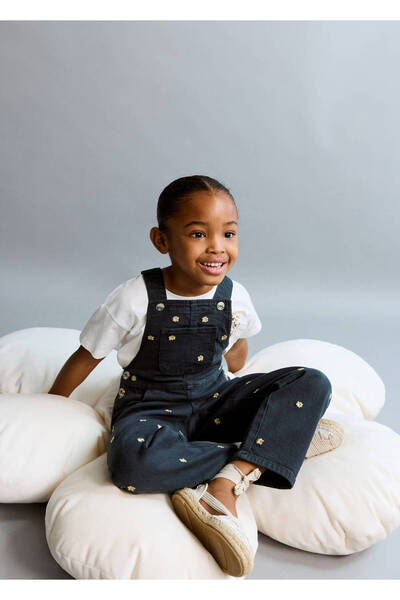 MANGO Baby Çiçek işlemeli uzun tulum