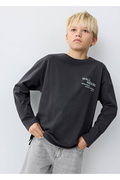MANGO Kids Yazılı koton tişört