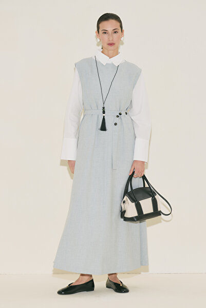 Manuka ΠΡΕΜΙΟΥΜ Ζώνη ΛΕΠΤΟΜΕΡΕΣ ΚΑΤΑΣΚΕΥΑΣΜΕΝΟ ΦΟΡΕΜΑ ΜΠΛΕ