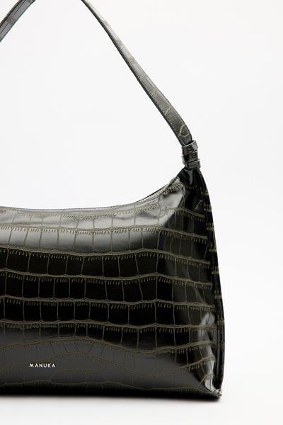 Manuka Crocodile Leather Tote Bag Khaki