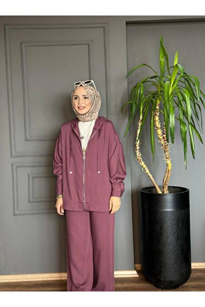 My City 5645 - طقم نسائي فضفاض أنيق ومريح من القماش القطني بغطاء رأس