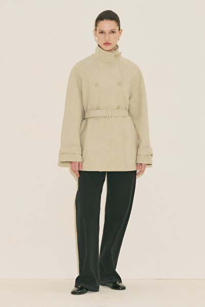 Manuka ΨΗΛΟΚΡΑΓΑΤΗ ΚΑΜΙΖΑ ΤΥΠΟΥ TRENCH Ζώνη ΤΕΜΑΧΙΩΝ ΠΡΑΣΙΝΗ