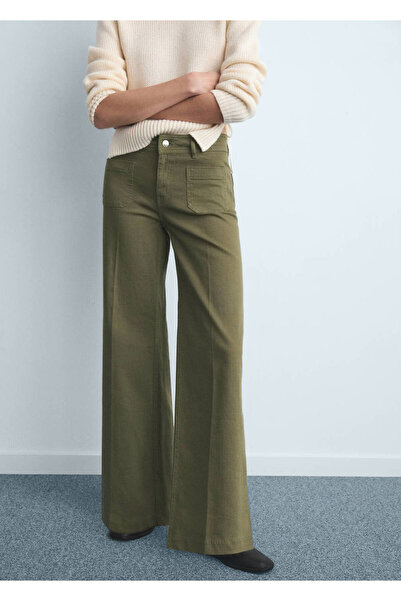 MANGO Woman Wideleg cepli jean pantolon