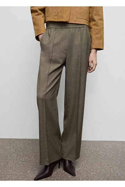 MANGO Woman Elastik belli wideleg pantolon