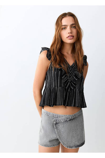 Mango Teen Fırfır işlemeli bluz