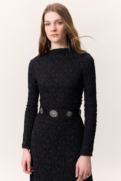 Manuka Μαύρη ζώνη πειρατών με μοτίβο Istanbul Style με αγκράφα