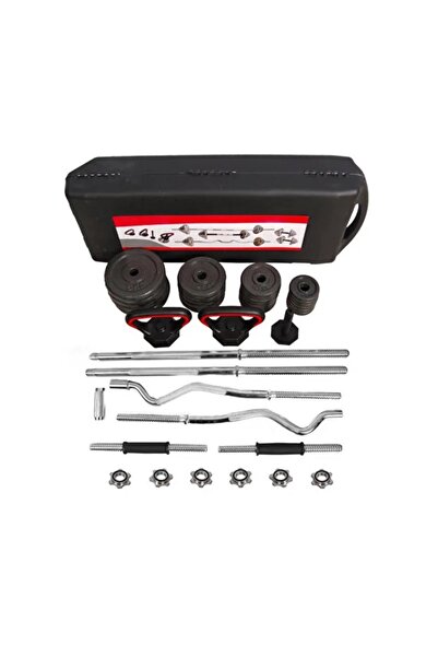 VAYNE Çantalı Döküm Demir Plaka Dambıl Seti 55 Kg Siyah Dumbbell Set