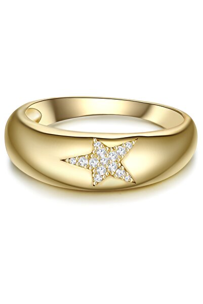 Glanzstücke München Silberring Ring Sterling Silber gelbgold Zirkonia weiß
