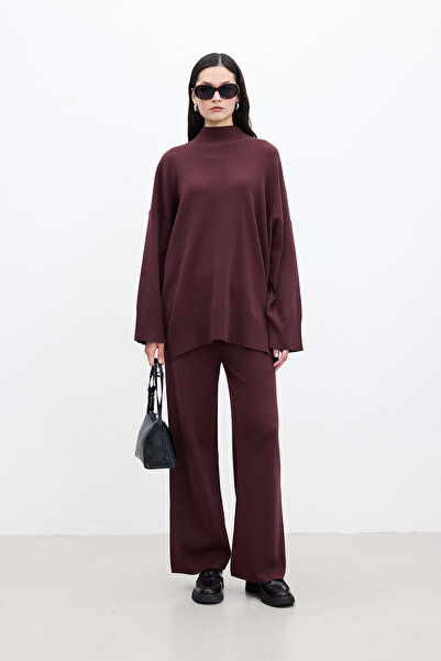 Manuka Πουλόβερ με ψηλό λαιμό Oversize Claret Red