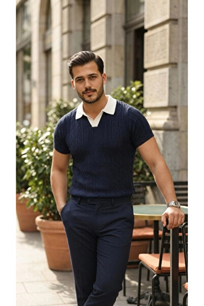 Butik تي شيرت رجالي منقوش بأكمام قصيرة - 100% قطن أكريليك