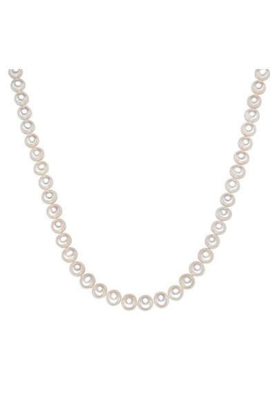 Valero Pearls Perlenhalskette Kette Sterling Silber Süßwasser-Zuchtperle weiß