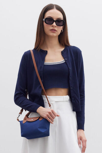 Manuka Μπλε Navy Mari Μικρή Τσάντα Shopper