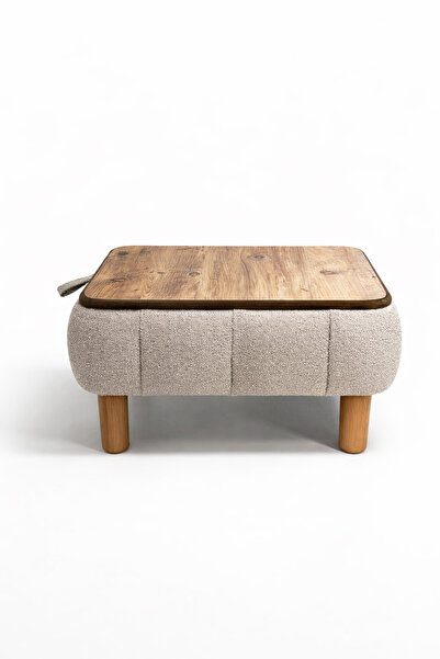 Zem Ester Sandıklı Mekanizmalı Orta Sehpa/Bench, Sütlü Kahve