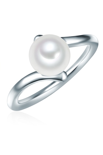 Valero Pearls Silberring Ring Sterling Silber Süßwasser-Zuchtperle weiß