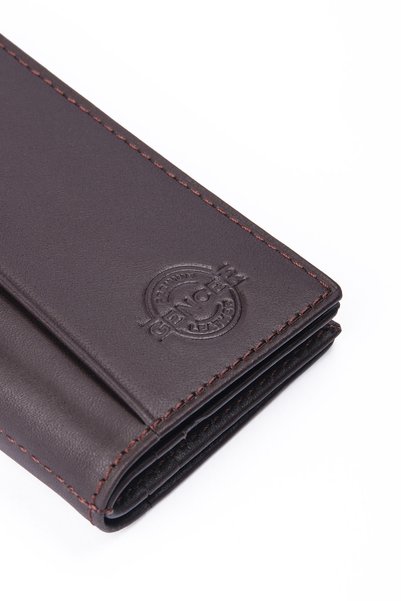 GENCER LEATHER Genuine De Leather İkey Card Holder Brown